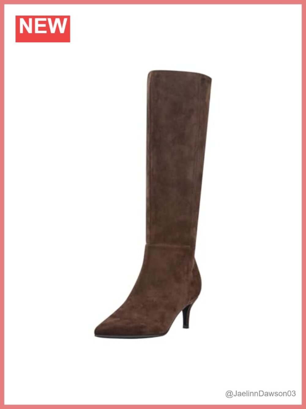 Wide Calf Faux Suede Knee High Heeled Dress Boots Pointy Toe Zip